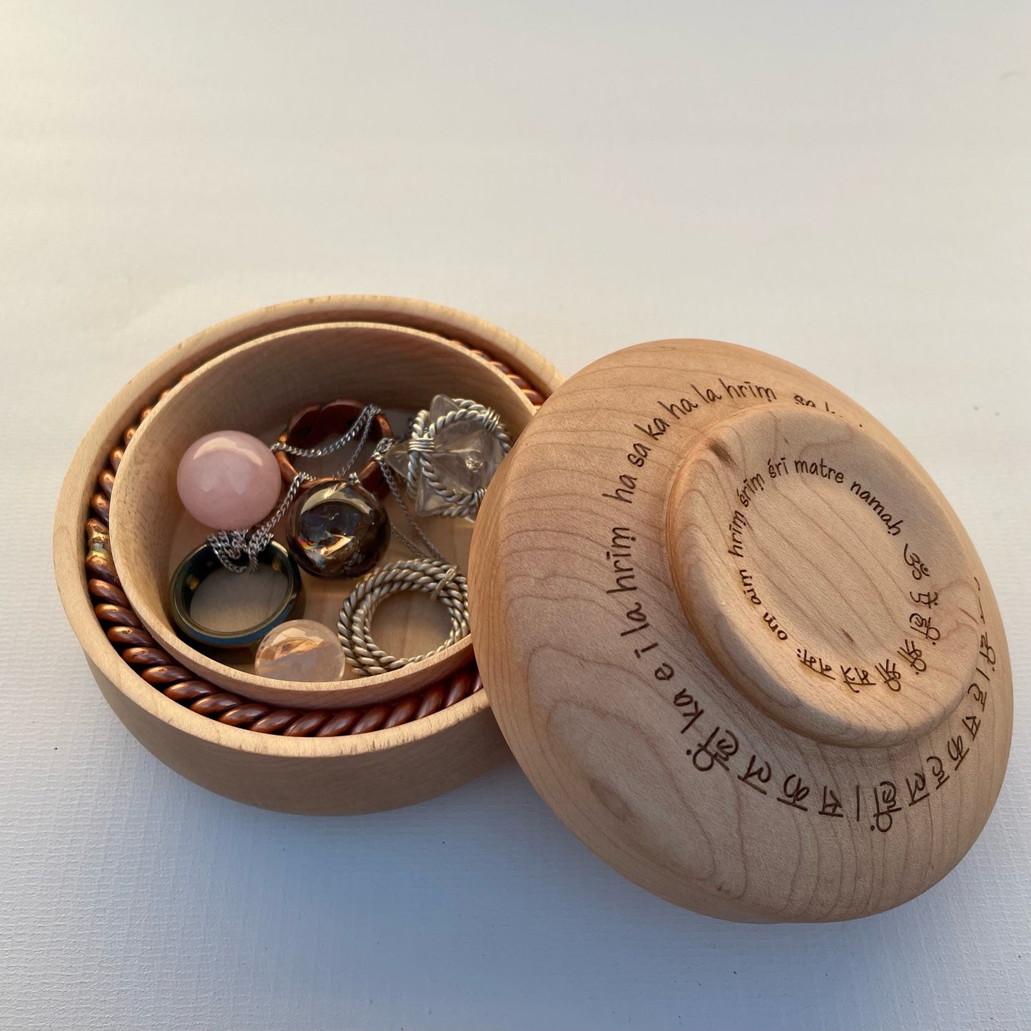 Handmade Maple Box with Hidden Tensor Ring
