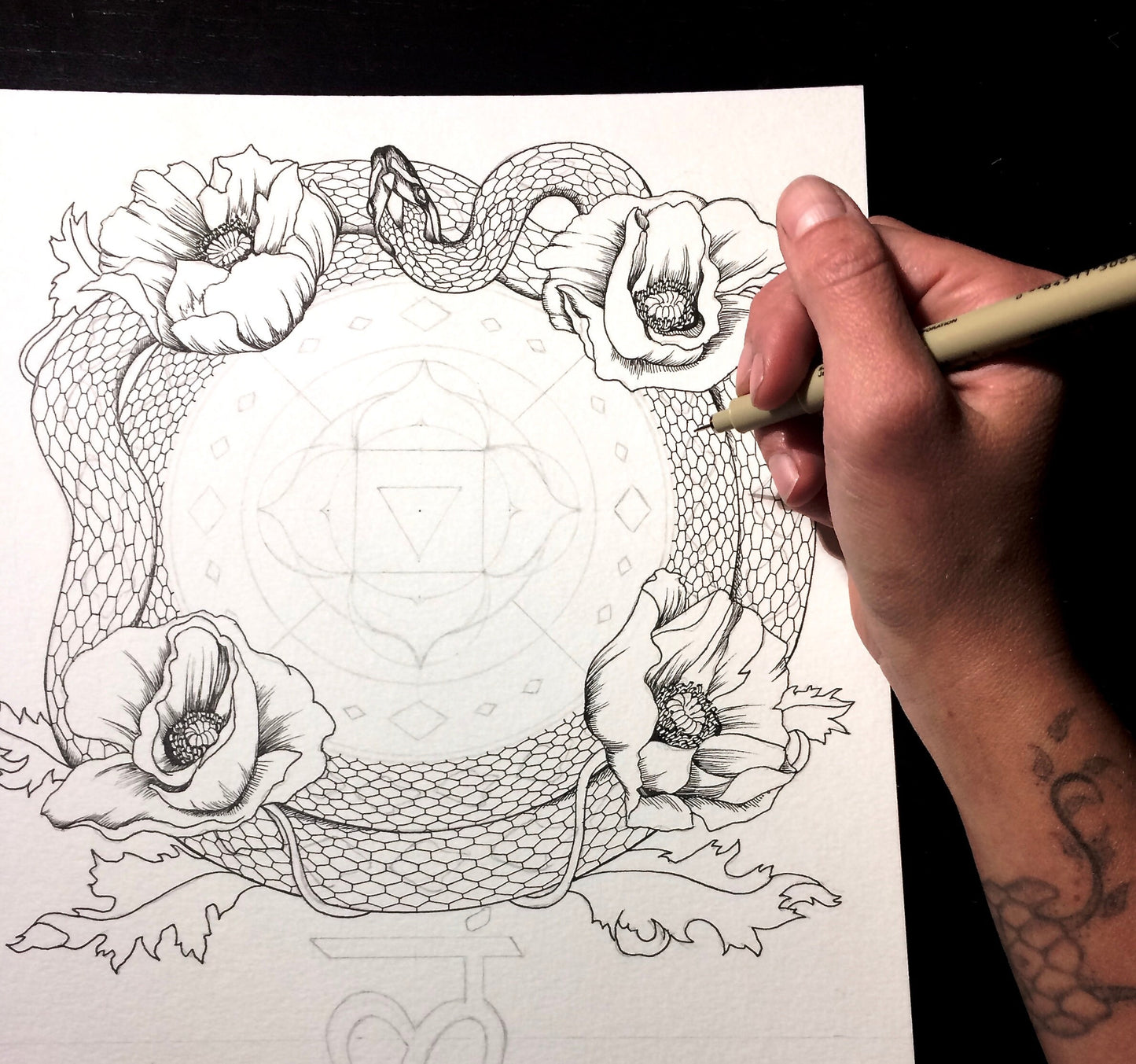Mūlādhāra Cakra (Root) | Mantra Oracle Art Print