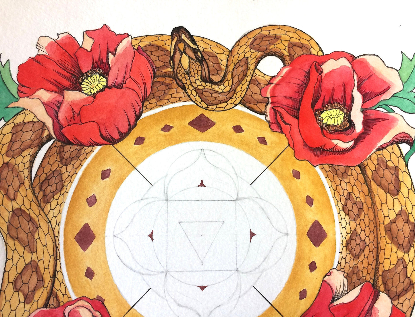 Mūlādhāra Cakra (Root) | Mantra Oracle Art Print