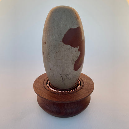 Shiva Lingam with Sacred Feminine Tensor Ring Yoni Stand