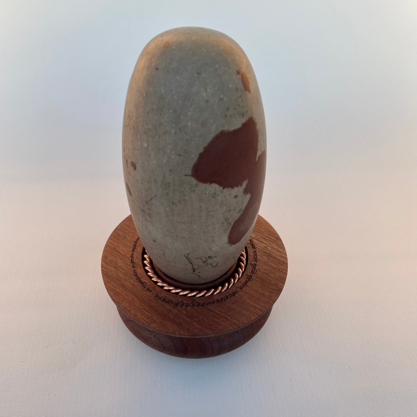 Shiva Lingam with Sacred Feminine Tensor Ring Yoni Stand