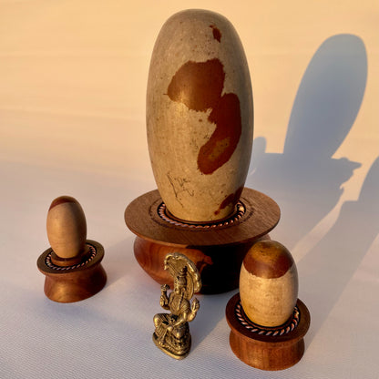 Shiva Lingam with Sacred Feminine Tensor Ring Yoni Stand