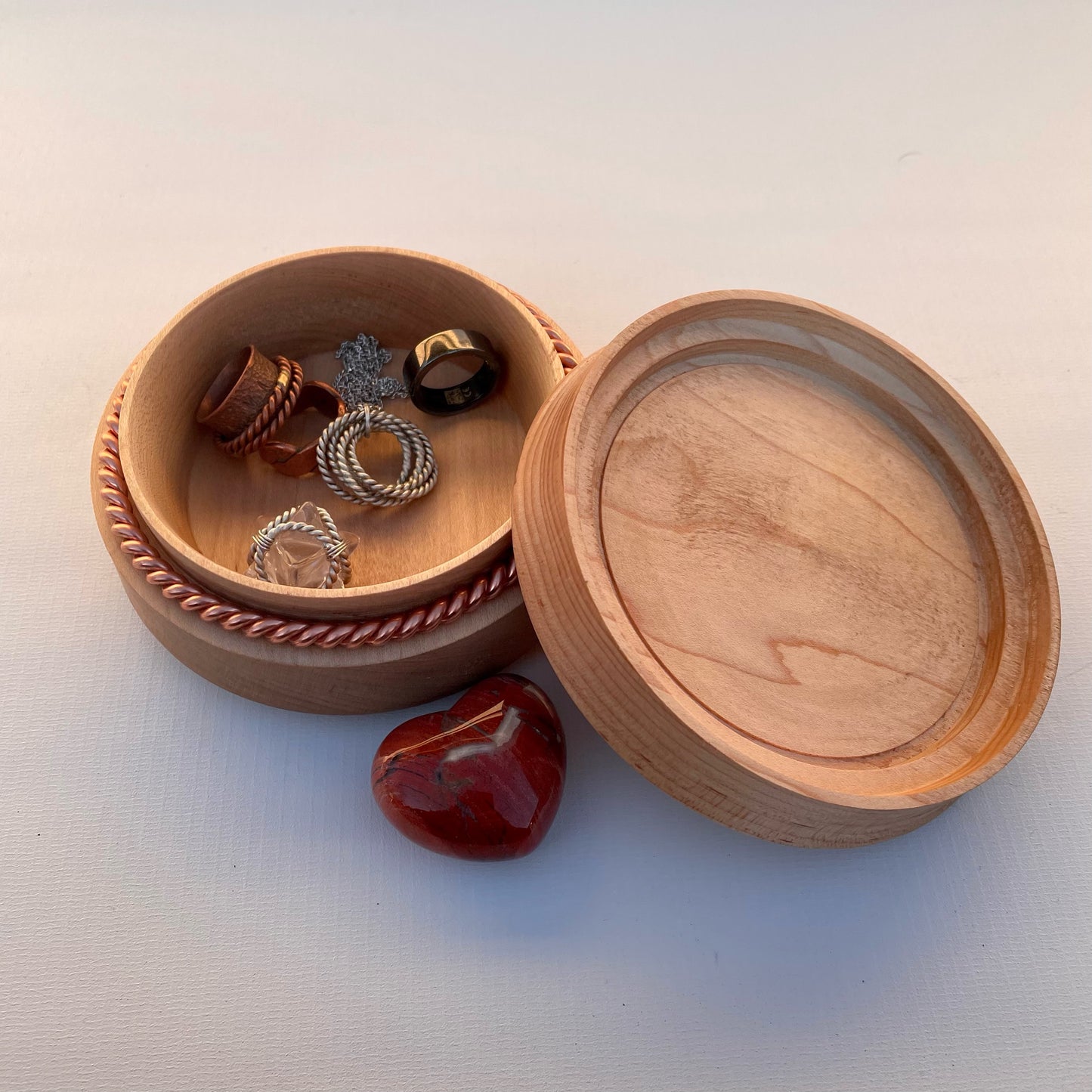 Handmade Maple Box with Hidden Tensor Ring