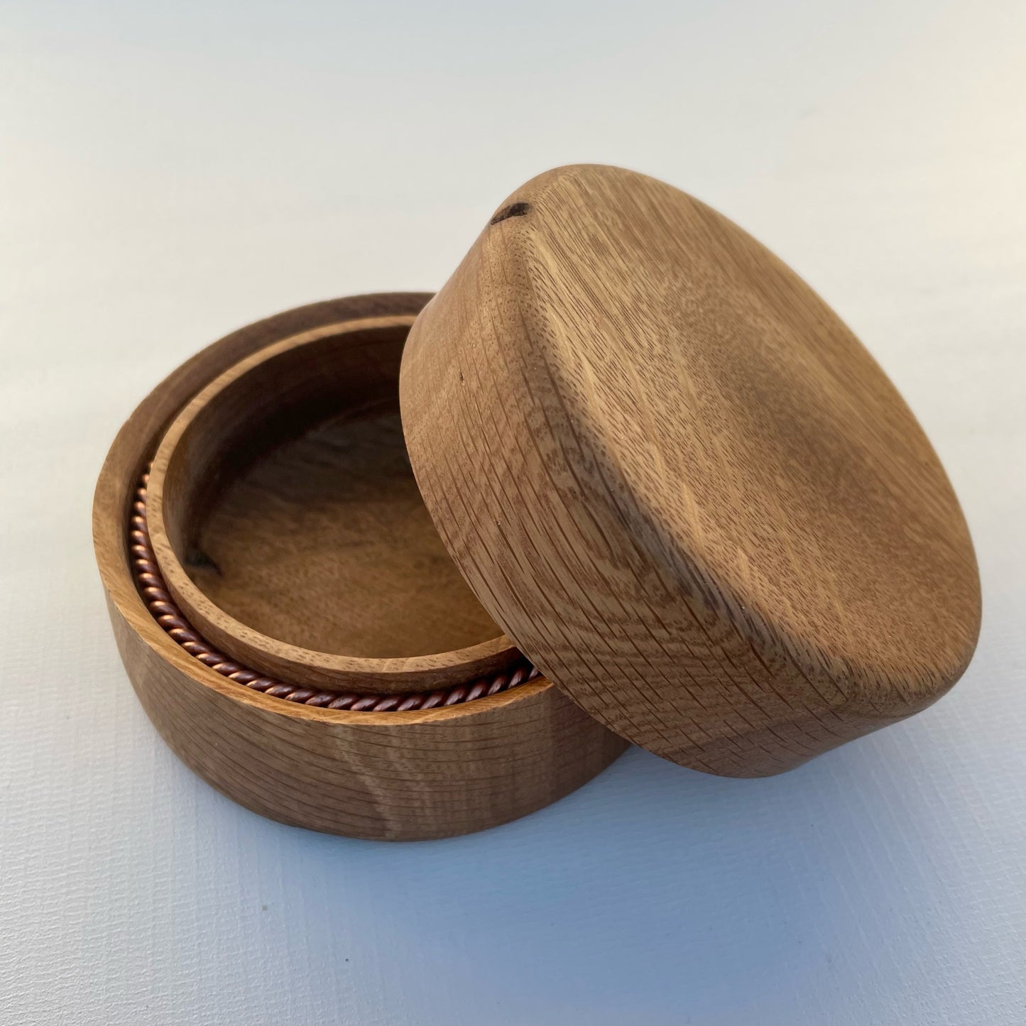 Handmade White Oak Box with Hidden Tensor Ring