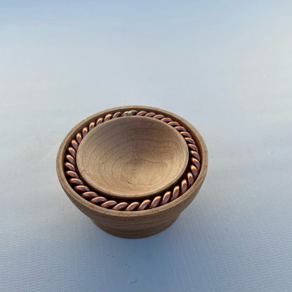 Rose Quartz Sphere with Tensor Ring Maple Wood Stand