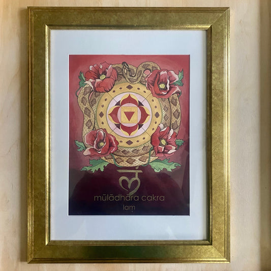 Mūlādhāra Cakra (Root) | Mantra Oracle Art Print